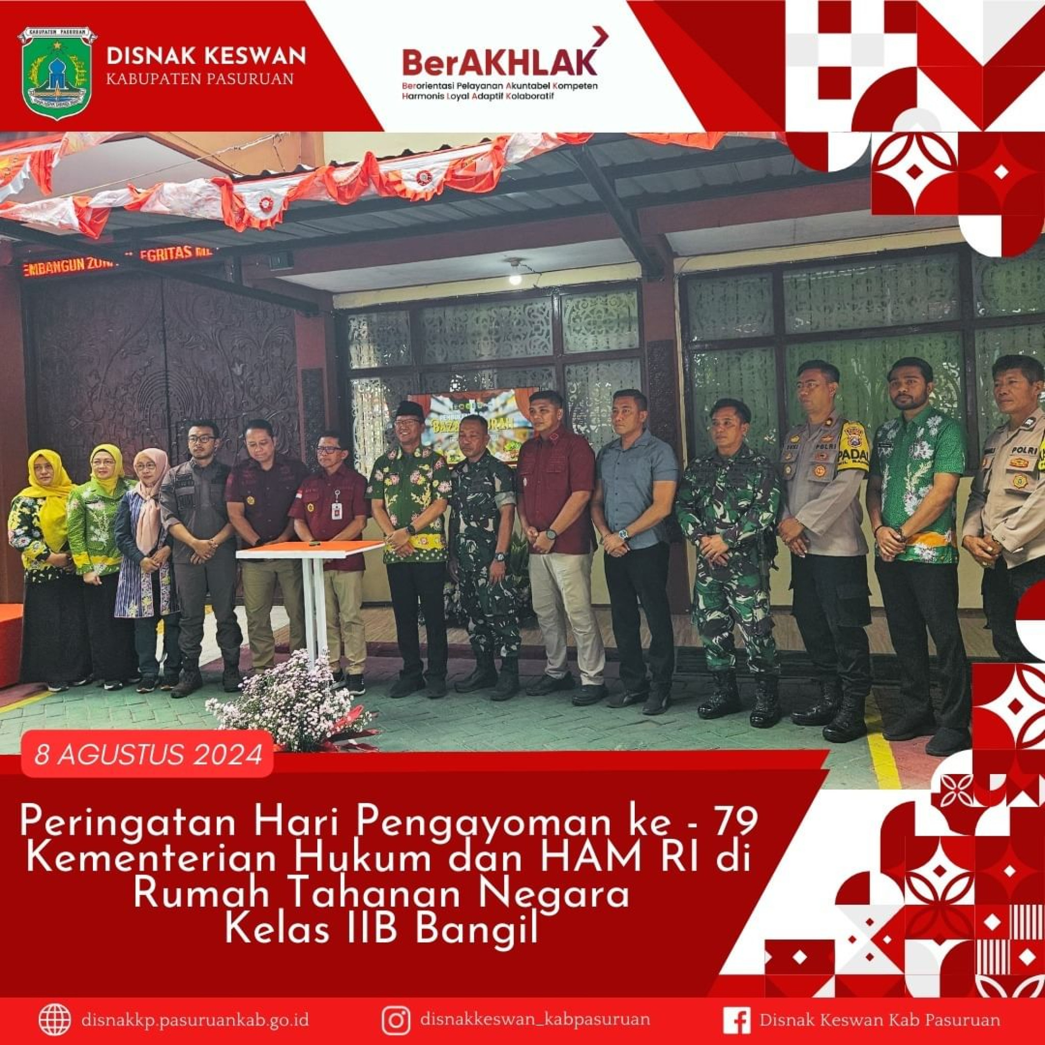 Peringatan Hari Pengayoman Ke -79 Kementrian Hukumdan HAM RI di Rumah Tahanan Tahanan Negara Kelas IIB Bangil
