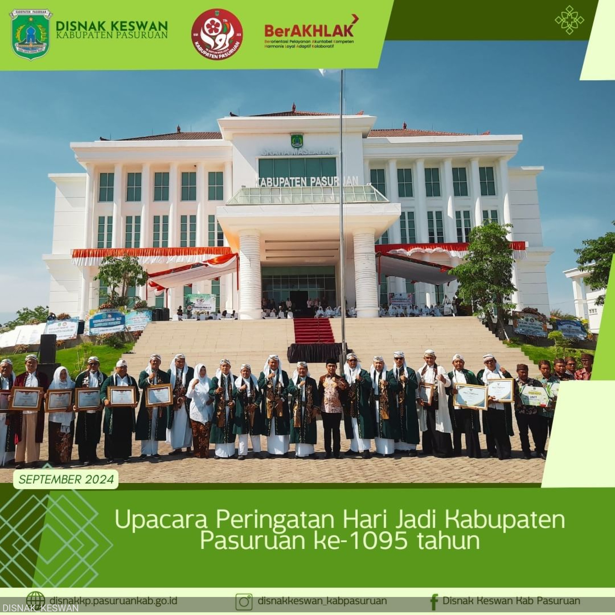 Upacara Peringatan Hari Jadi Kabupaten Pasuruan Ke - 1095 Tahun