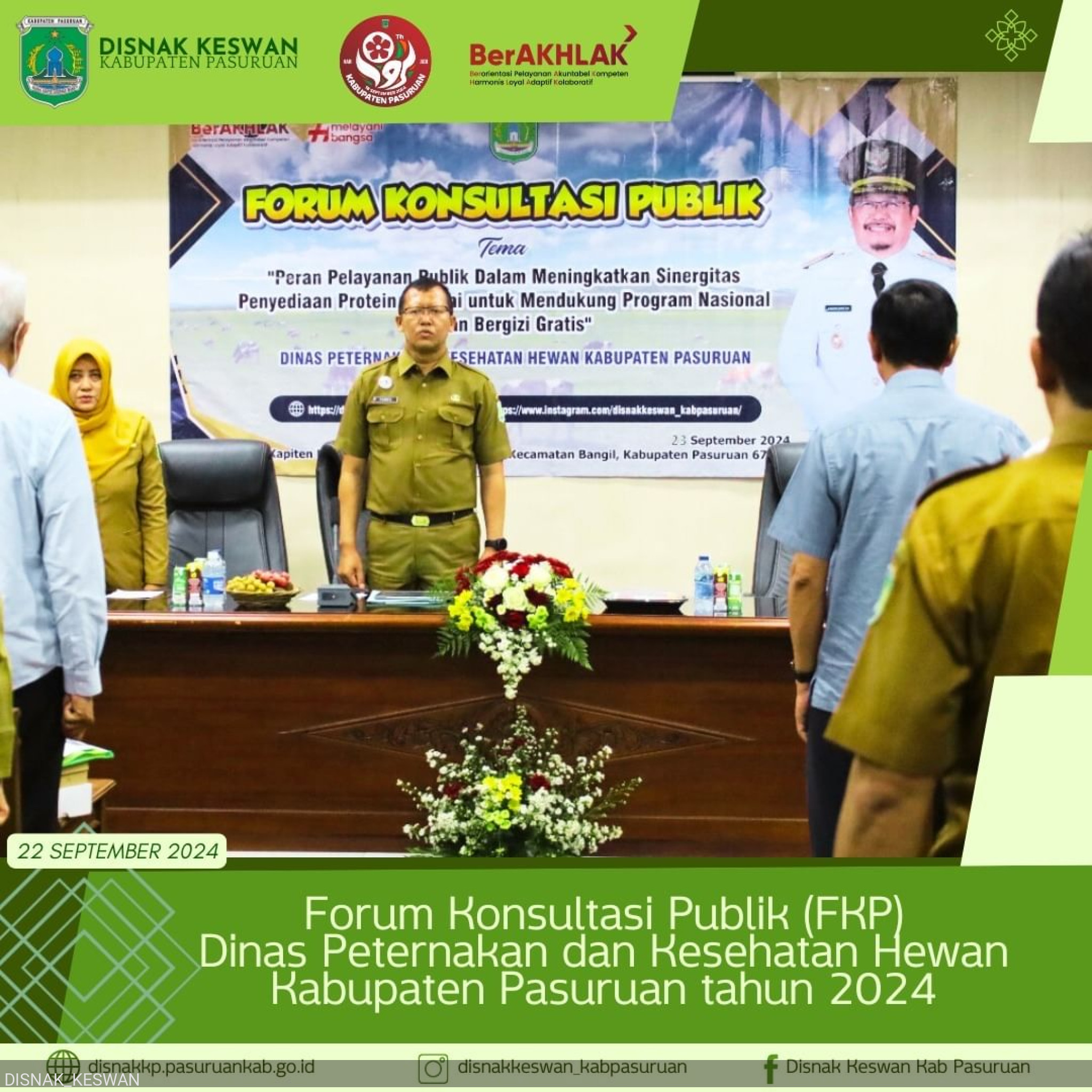 Forum Konsultasi Publik ( FKP ) Dinas  Peternakan dan Kesehatan Hewan Kabupaten Pasuruan Tahun 2024